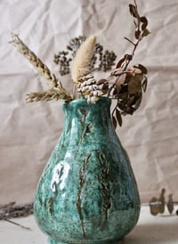 Image 3 of Summer meadow turquoise ceramic vase