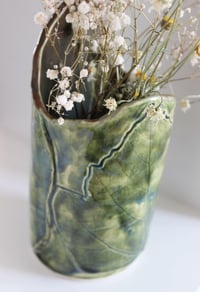 Image 1 of Summer Day vase with grape leaf imprint