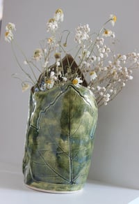 Image 2 of Summer Day vase with grape leaf imprint