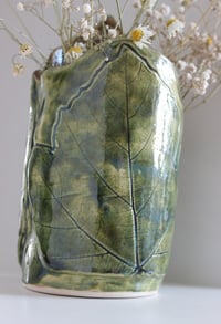 Image 3 of Summer Day vase with grape leaf imprint