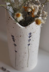 Image 1 of Provence vase with real lavender ceramic prints