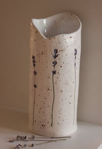 Image 2 of Provence vase with real lavender ceramic prints