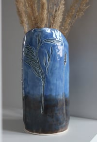 Image 1 of Misty Grasses flower jug vase with prints of real plants