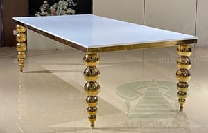 Image of Gold stainless steel luxury estate table 