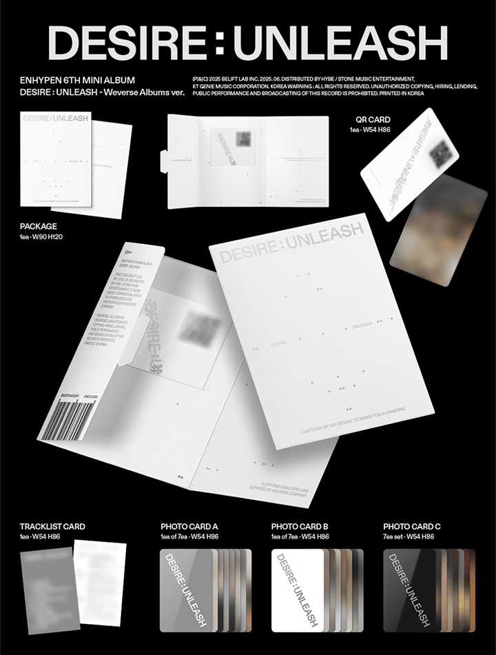 Image of [PRE-ORDER] Enhypen ‘DESIRE : UNLEASH’ (Weverse Album Ver.) + Weverse Shop POBs