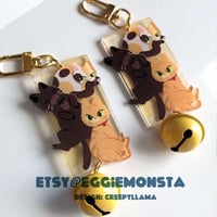Image 1 of Cats acrylic chained charm | original creation by Creepyllama