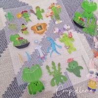 Image 2 of FFXIV clear deco sticker sheet | Loporrit bunny | Cactuar Sabotender