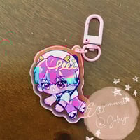 Image 3 of PLAVE fanmade iridescent keychain | why why why by Johyo