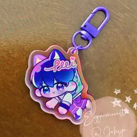 Image 4 of PLAVE fanmade iridescent keychain | why why why by Johyo