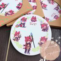 Image 3 of FF14 | Graha Tia good morning ceramic coaster | Sabotender | Loporrit | Honey B