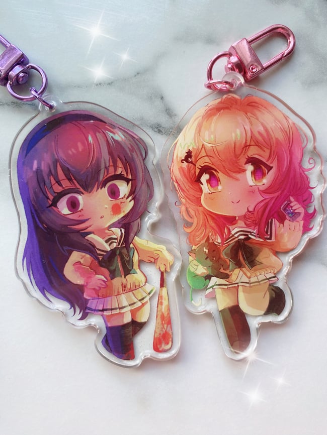 You and Me and Her 3.5” Glitter Epoxy Charms || Double Sided Different Design