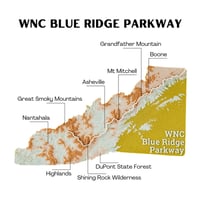 Image 1 of WNC Blue Ridge Parkway 3D Topography Map