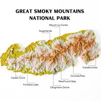 Image 1 of Great Smoky Mountains National Park 3D Topography Map