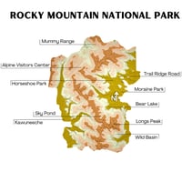 Image 1 of Rocky Mountain National Park 3D Topography Map