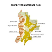 Image 1 of Grand Teton National Park 3D Topography Map