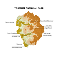 Image 1 of Yosemite National Park 3D Topography Map