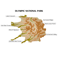 Image 1 of Olympic National Park 3D Topography Map