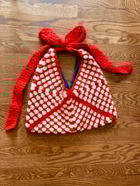 Red Granny Square Bow Bag