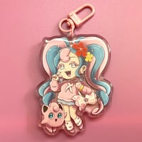 Image 2 of Fairy Trainer Hatsune Miku (+Jigglypuff) Acrylic Charm