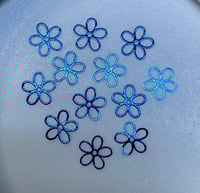 Flores de metal Azul