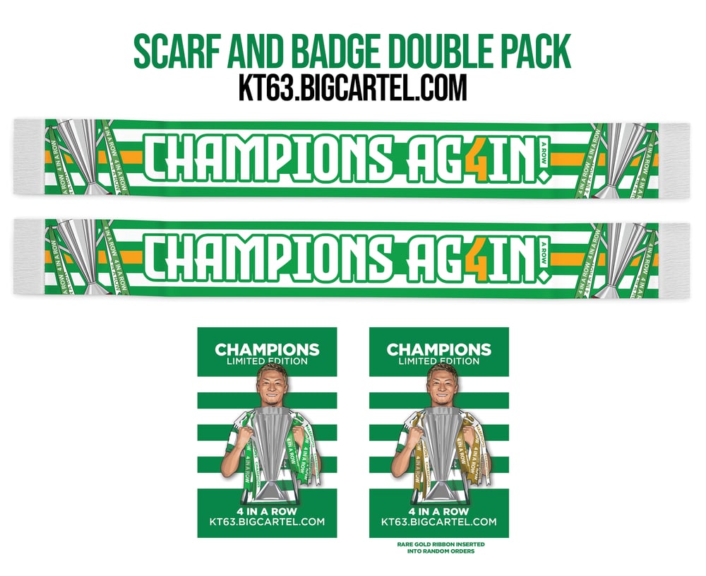 4 In A Row Scarf + Daizen Pin Badge Double Pack PRE-Order 4 weeks for delivery