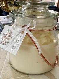 Image 3 of Bougie Fleurie Flower Candle Wooden Wick Soy Candle in Lidded Rose Gold Handle Lantern