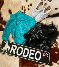 Image 1 of Turquoise crush mesh top
