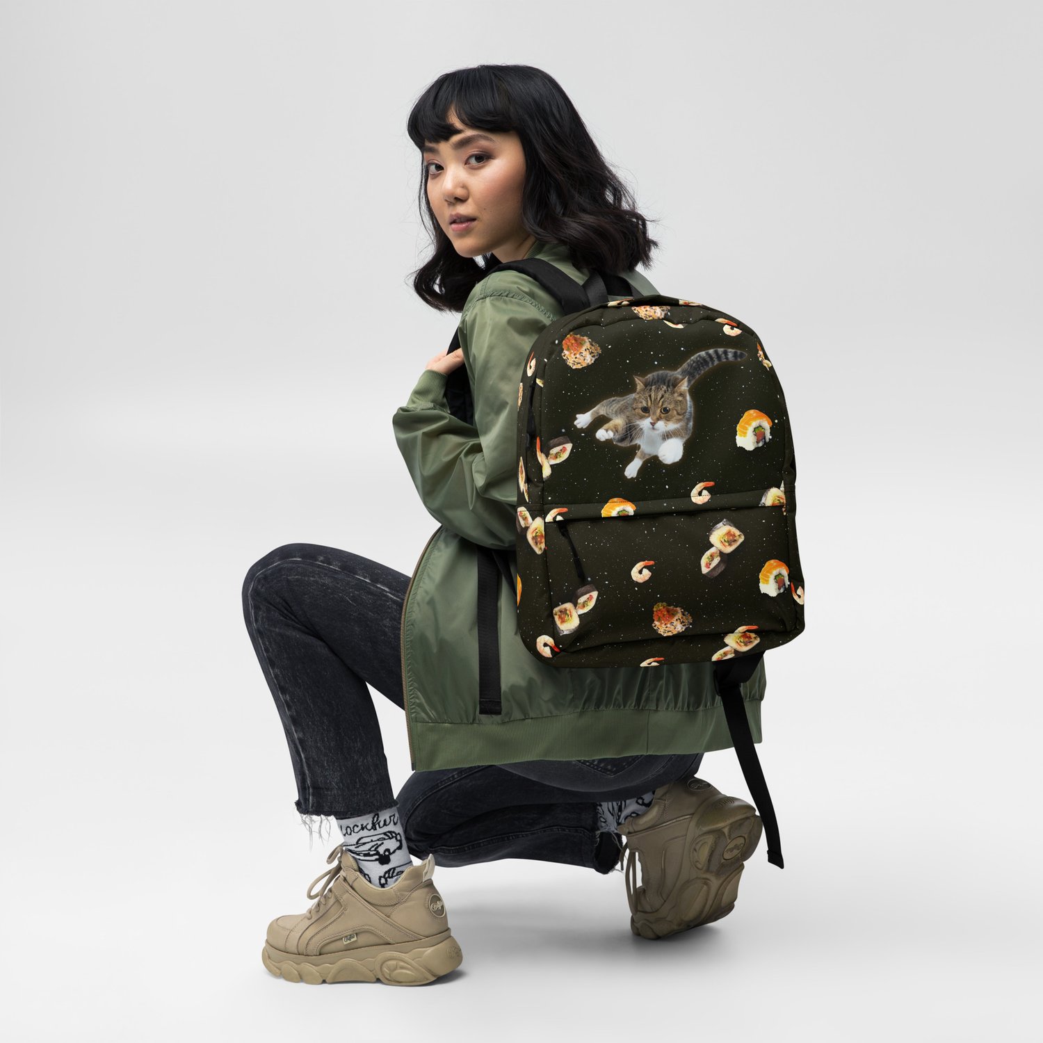 Image of Sushi Cat in Space Backpack