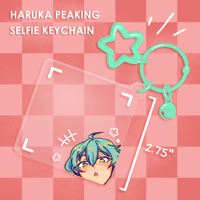 Image 1 of Haruka Peaking Selfie Keychain