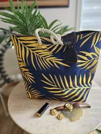 Image 1 of Navy Blue Palm Beach Tote 