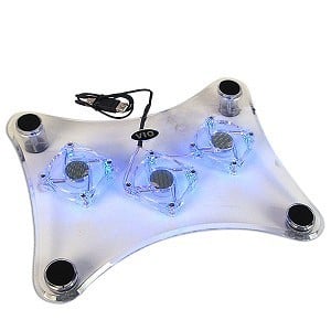 Image of USB LAPTOP COOLER PAD FAN WITH BLUE LIGHT