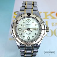 Image 3 of 1991 Seiko Scuba Two-Tone Quartz Diver Watch (7N35-6000)
