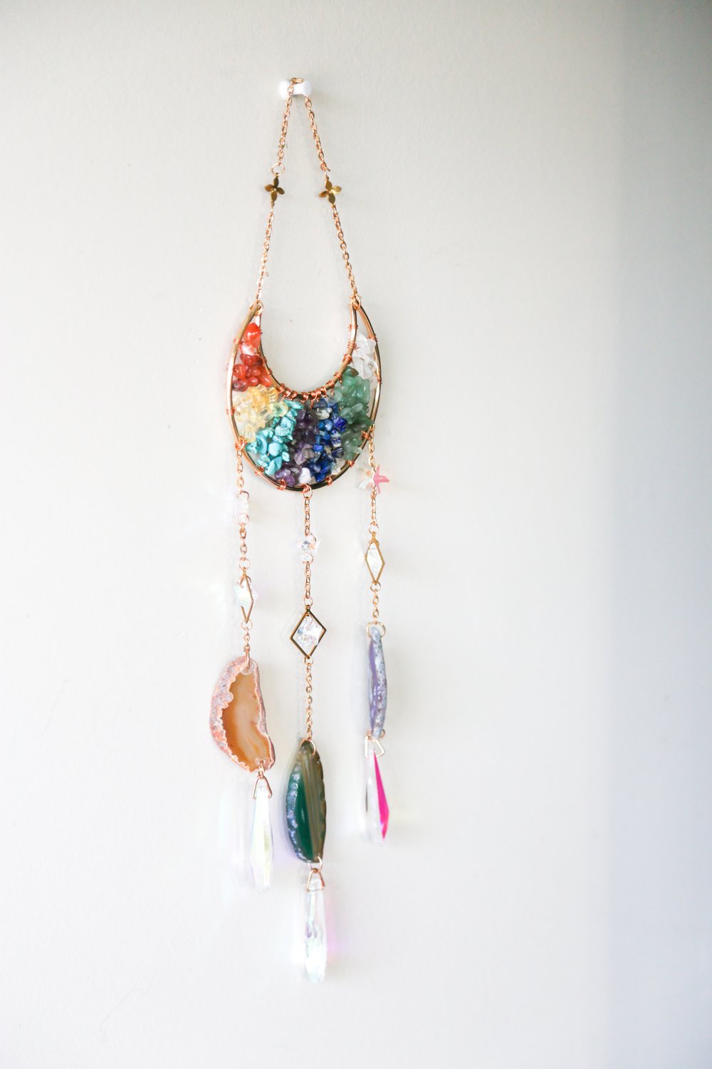 Image of Crescent moon agate sun catcher 