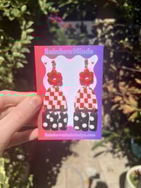 Image 1 of Checkered love earrings 