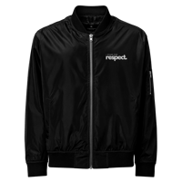 Image 1 of "I stand for respect" premium recycled bomber jacket