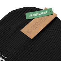 Image 3 of "I stand for respect" organic ribbed beanie