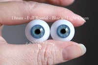Image 1 of 18mm - Full Round - German Glass Eyes - Blue with Light Green