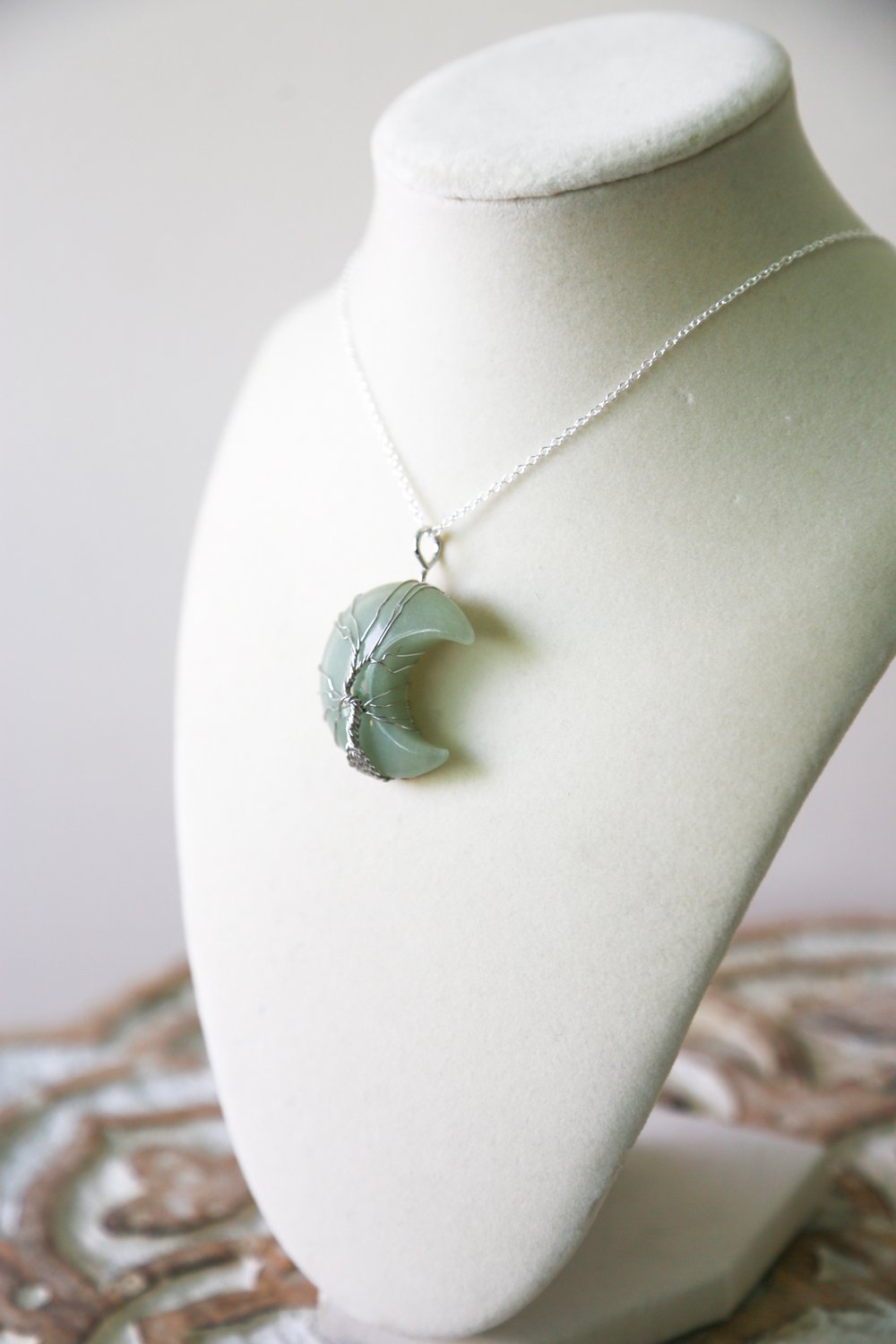 Image of Aventurine wire wrapped necklace 