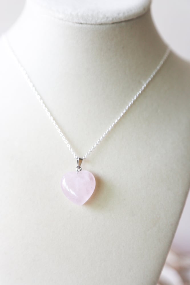 Image of Rose Quartz Heart necklace