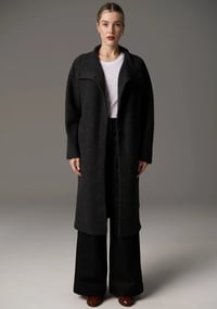 Image 2 of pol ruben draped coat charcoal