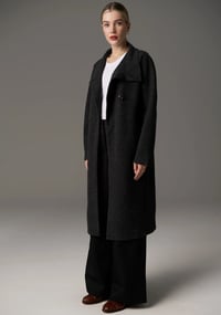 Image 3 of pol ruben draped coat charcoal
