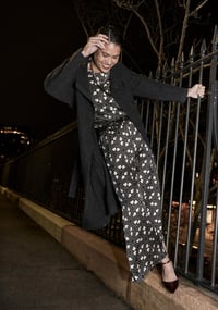 Image 1 of pol ruben draped coat charcoal