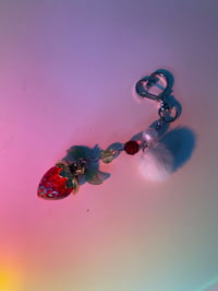 Image 2 of Strawberry charm keychains, Strawberry charm cute necklace