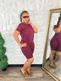 Image 1 of Chill Set #6 Burgundy Short RESTOCKED 