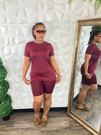 Image 3 of Chill Set #6 Burgundy Short RESTOCKED 