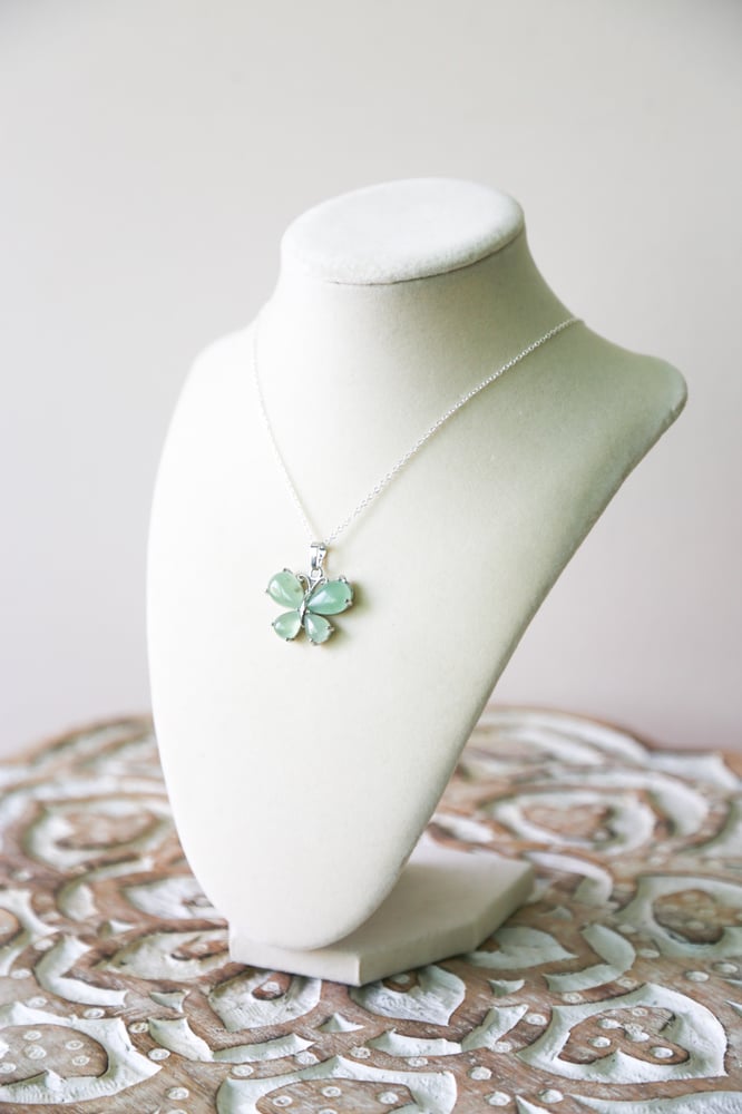 Image of Aventurine Butterfly pendant necklace 