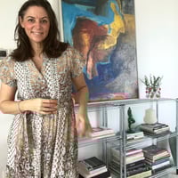 Image 1 of Kerry Ann dress Mint Amber print 