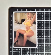 Image 2 of Beautiful Blonde in Yellow Bikini & High Heels Matte Vinyl Sticker