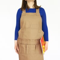 Image 1 of Unisex Woodwork Apron with Vast Array of Pockets and Comfortable Crossback Straps. Warm Beige Canvas