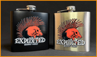 Image 3 of HERITAGE REMIXED – Stainless Steel Hip Flask Set – The Exploited Barmy Army